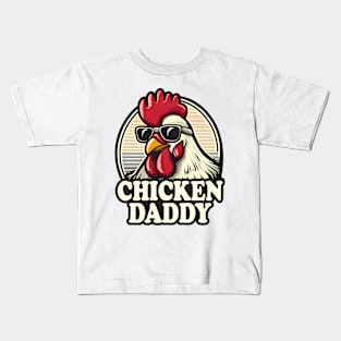 Chicken Daddy Funny Farmer Rooster Vintage Kids T-Shirt